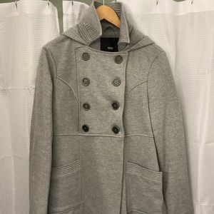 Cute cotton pea coat with hood!